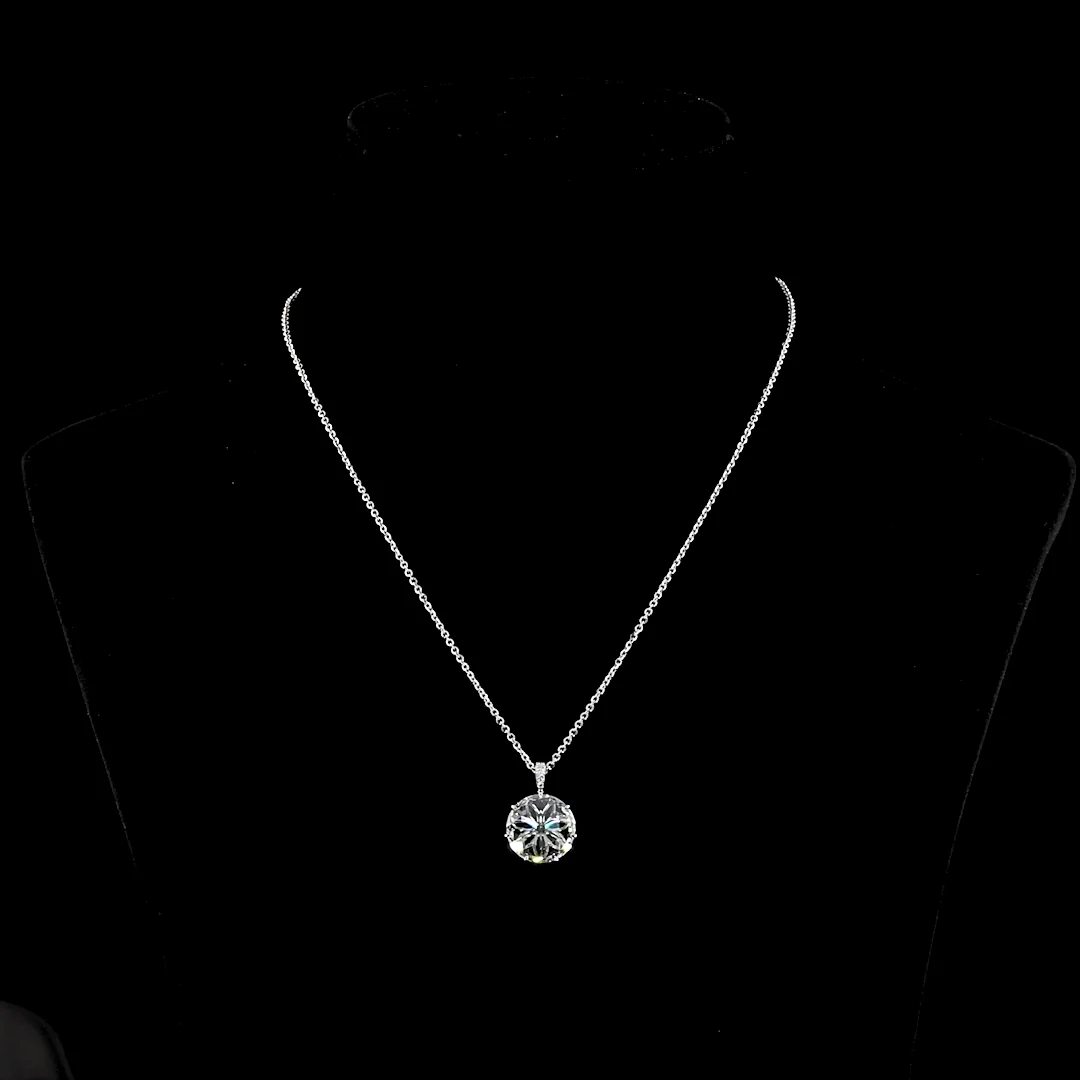 4.79 Cts 14k White Gold Rose Cut Shape Pendant Pendant - Video