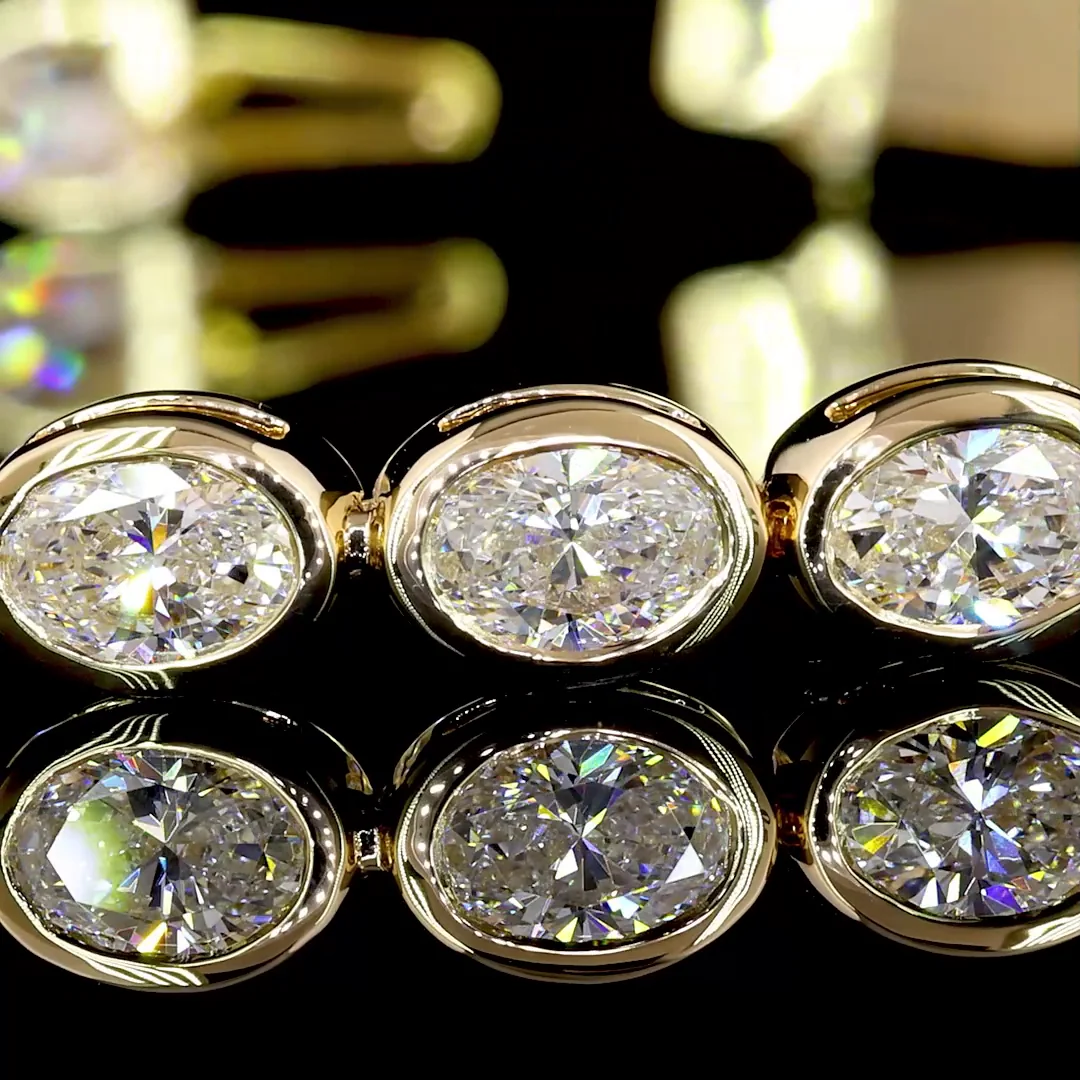 7.3 Cts 14k Yellow Gold Oval Shape Tennis Bracelet - Image 2