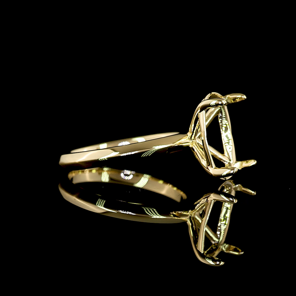 4.52 Cts 14k Yellow Gold Cushion Brilliant Shape Solitaire Ring - Image 3