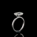 3.06 Cts Platinum Emerald Shape Solitaire Ring - Image 4