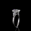 3.8 Cts Platinum Cushion Brilliant Shape 3 Stones Ring - Image 4