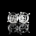 18.06 Cts 14k White Gold Round Shape Studs Earring - Video