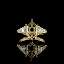 4.07 Cts 14k Yellow Gold Step Marquise Shape 5 Stones Ring - Video
