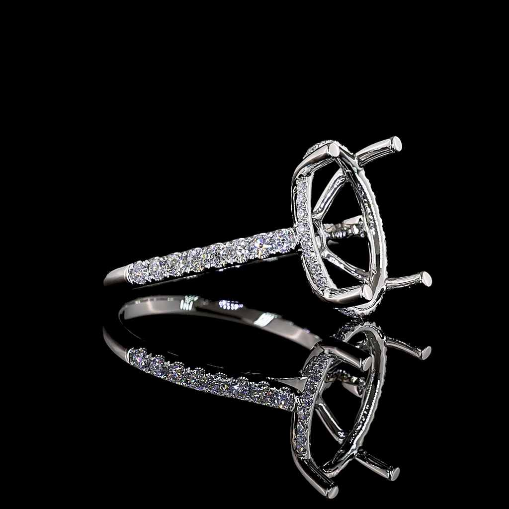 0.37 Cts Platinum Round Shape Hidden Halo Ring - Image 3