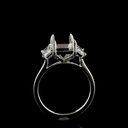 4.23 Cts Platinum Emerald Shape 3 Stones Ring - Image 4