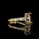 3.58 Cts 18k Yellow Gold Emerald Shape 3 Stones Ring - Image 3