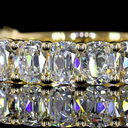 2.11 Cts 14k Yellow Gold Antique Cushion Shape 3/4 Band Eternity Band - Image 3