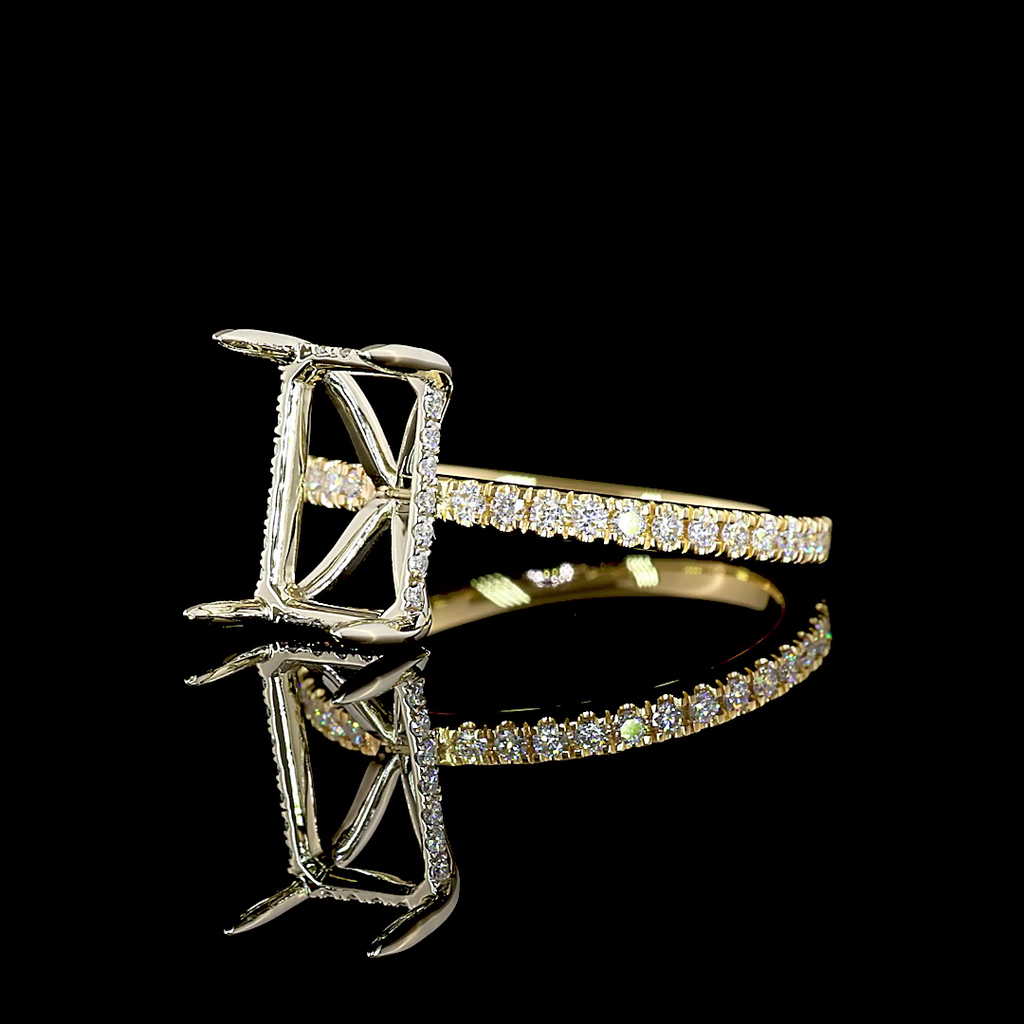 0.31 Cts 18k Two Tone Shape Hidden Halo Ring - Image 2