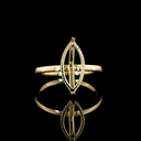 3.09 Cts 14k Yellow Gold Marquise Shape Hidden Halo Ring - Video