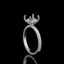 3.09 Cts 14k White Gold Round Shape Solitaire Diamond Shank Ring - Image 2