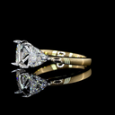 4.76 Cts 14k Two Tone Cushion Modified Shape 3 Stones Ring - Image 3