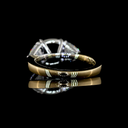 4.76 Cts 14k Two Tone Cushion Modified Shape 3 Stones Ring - Image 4