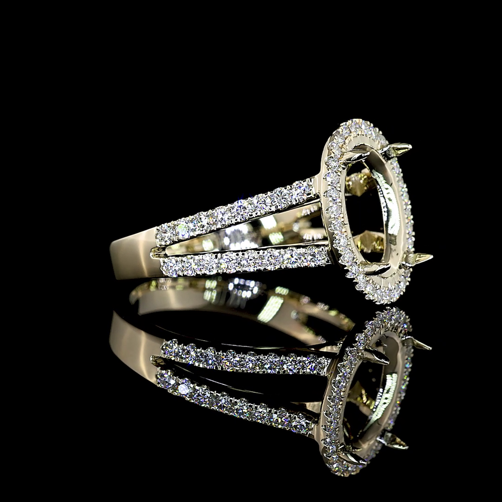 2.52 Cts 14k White Gold Oval Shape Split Shank Ring - Image 4