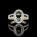 2.52 Cts 14k White Gold Oval Shape Split Shank Ring - Video