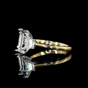 3.99 Cts 14k Two Tone Emerald Shape 3 Stones Ring - Image 3