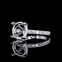 0.92 Cts 14k White Gold Shape Hidden Halo Ring - Image 2