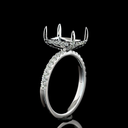 3.6 Cts 14k White Gold Radiant Shape Hidden Halo Ring - Image 4