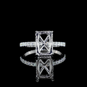 3.6 Cts 14k White Gold Radiant Shape Hidden Halo Ring - Video