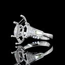 4.38 Cts 14k White Gold Antique Marquise Shape 5 Stones Ring - Image 2