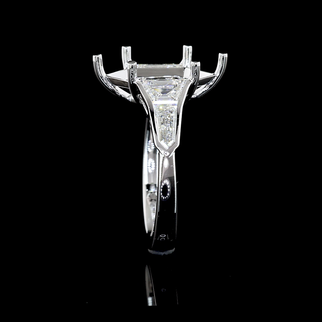 4.38 Cts 14k White Gold Antique Marquise Shape 5 Stones Ring - Image 4