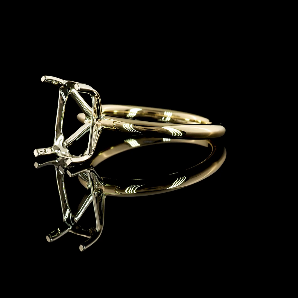 2.85 Cts 14k Two Tone Radiant Shape Solitaire Ring - Image 3