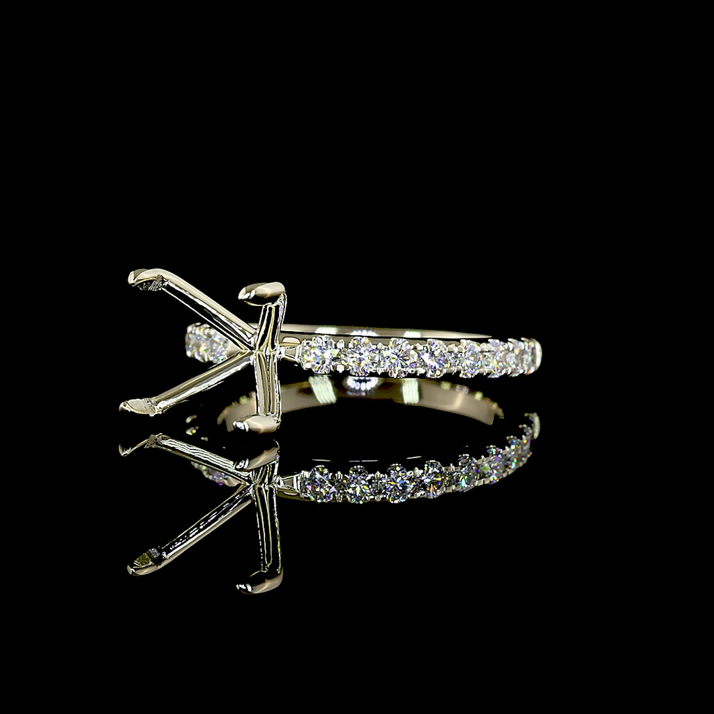 0.4 Cts 14k White Gold Shape Hidden Halo Ring - Image 2