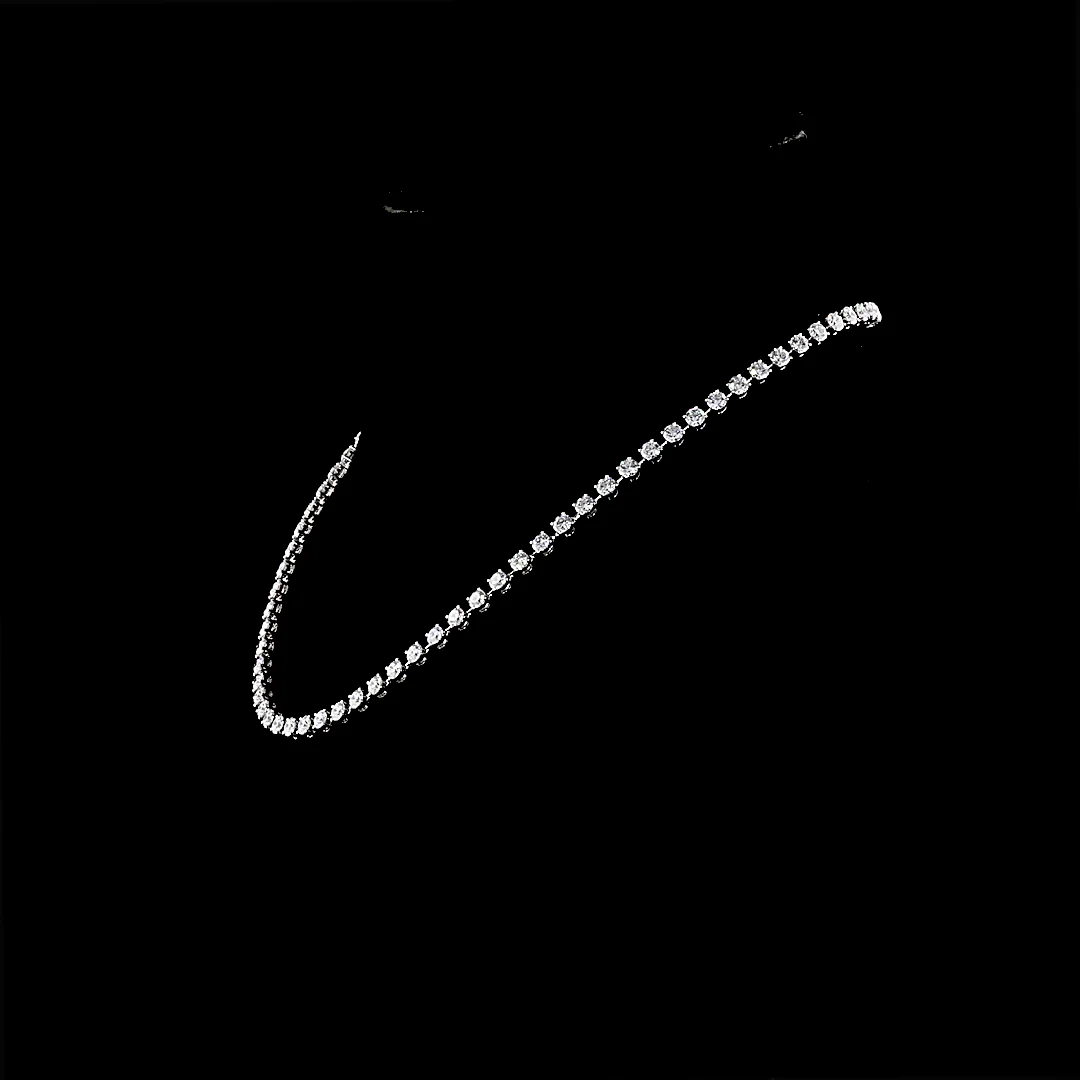 11.24 Cts Platinum Round Shape Station Necklace - Image 2