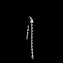 6.09 Cts 14k Two Tone Emerald Shape Tennis Bracelet - Image 3