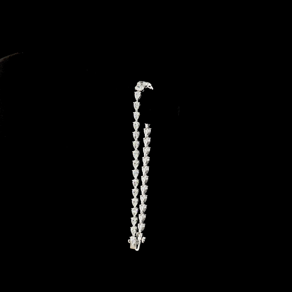 6.34 Cts 14k White Gold Oval Shape Tennis Bracelet - Image 3