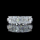 2.86 Cts 14k White Gold Radiant Shape 5 Stones Eternity Band - Video