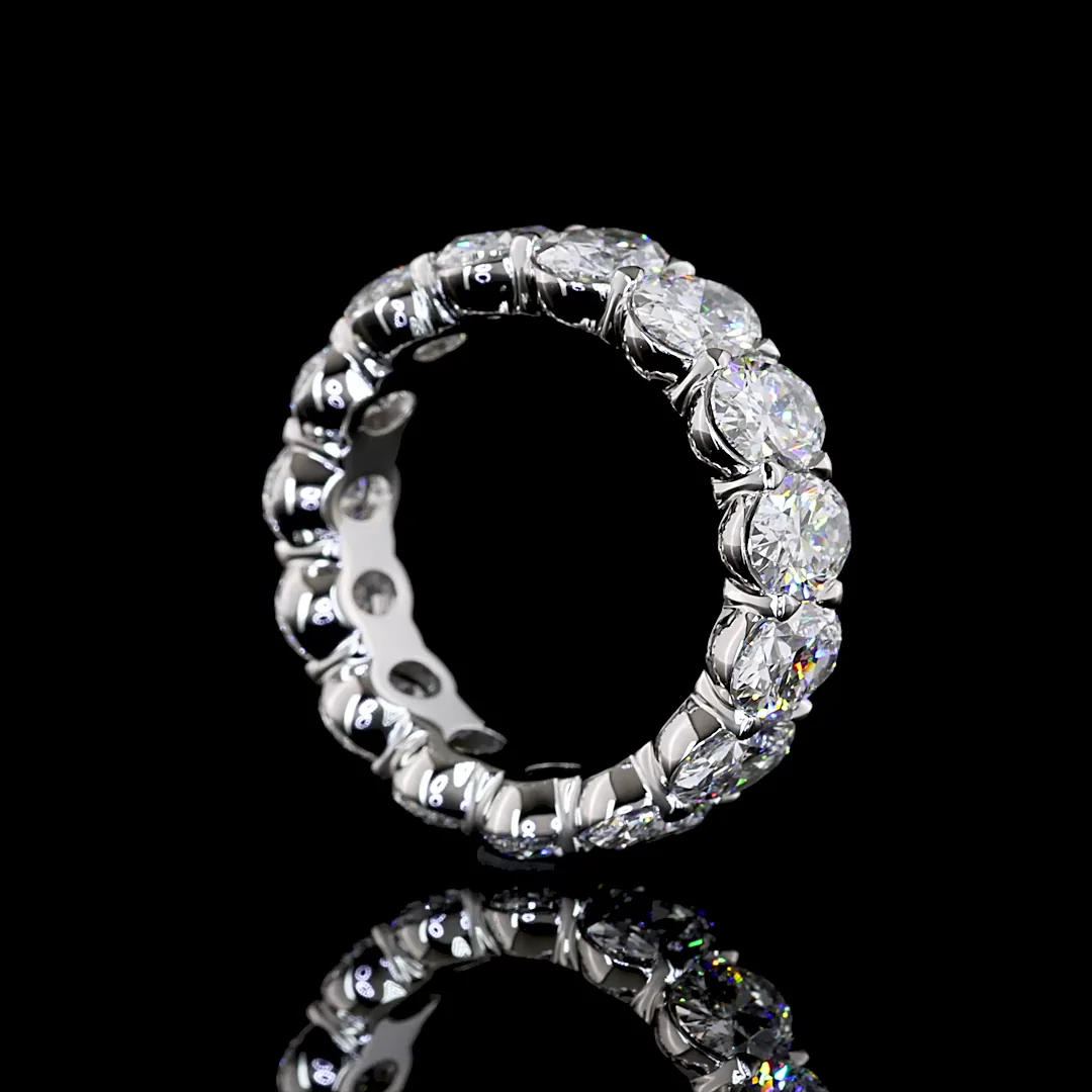 4.97 Cts Platinum Oval Shape Eternity Band Eternity Band - Image 2