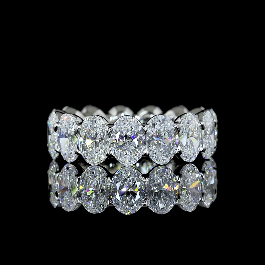 4.97 Cts Platinum Oval Shape Eternity Band Eternity Band - Video
