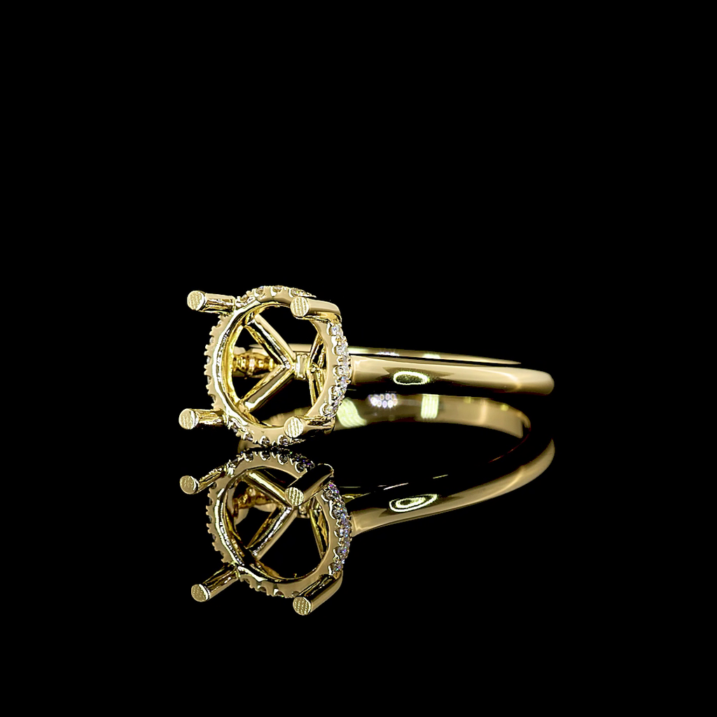 0.1 Cts 14k Yellow Gold Shape Hidden Halo Ring - Image 2