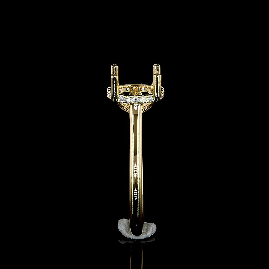 0.1 Cts 14k Yellow Gold Shape Hidden Halo Ring - Image 4