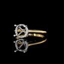 0.08 Cts 18k Yellow Gold - Platinum Shape Hidden Halo Ring - Image 2