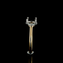 0.08 Cts 18k Yellow Gold - Platinum Shape Hidden Halo Ring - Image 4