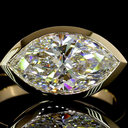 3.04 Cts 14k Yellow Gold Marquise Shape Solitaire Ring - Image 3