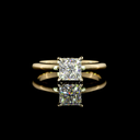1.08 Cts 14k Yellow Gold Princess Shape Hidden Halo Ring - Video