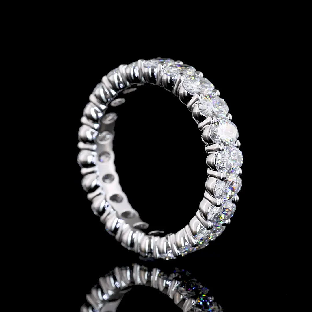 2.98 Cts 18k White Gold Oval Shape Eternity Band Eternity Band - Image 2