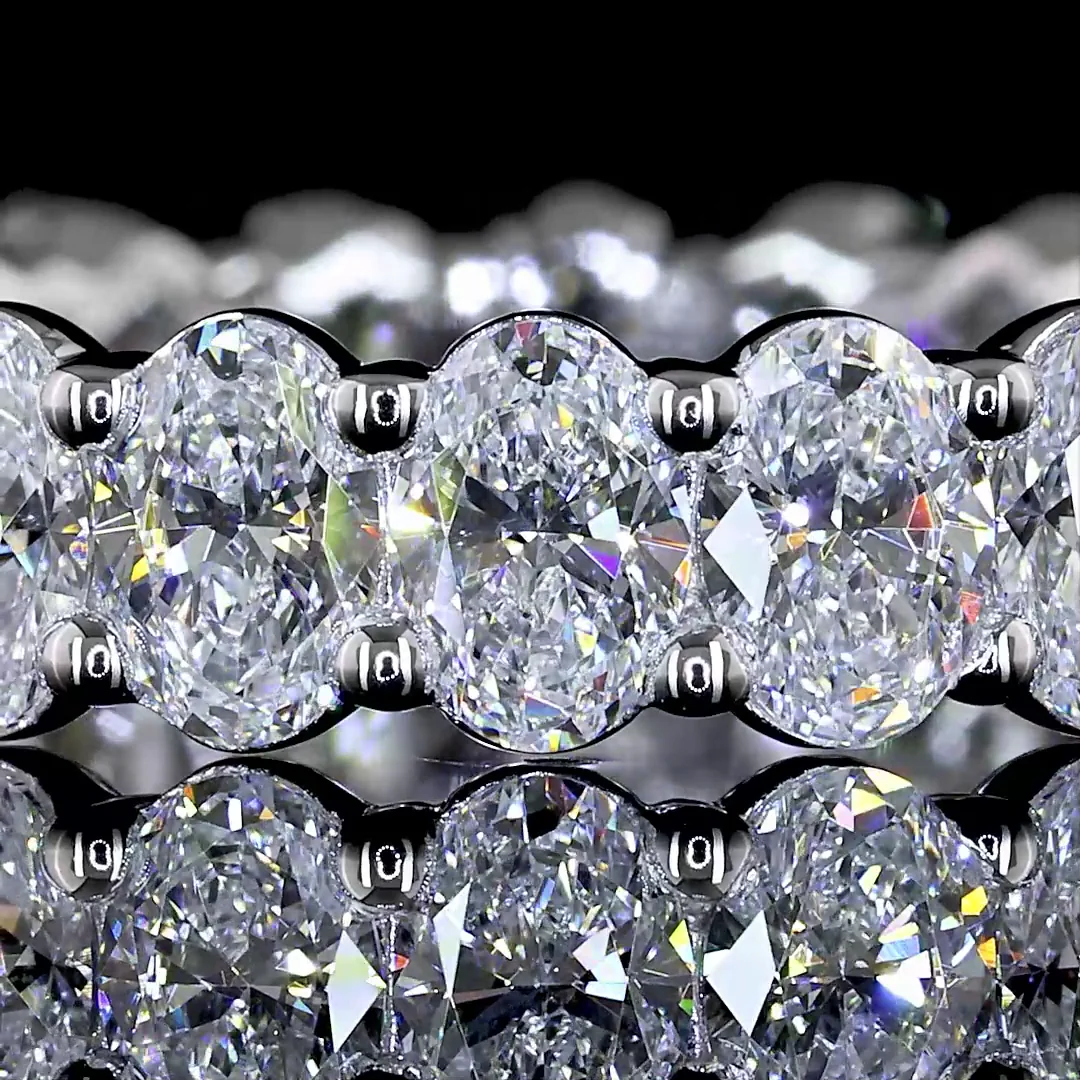 2.98 Cts 18k White Gold Oval Shape Eternity Band Eternity Band - Image 3