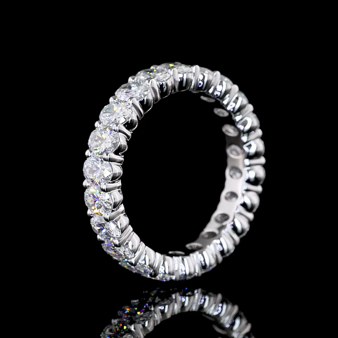 2.98 Cts 18k White Gold Oval Shape Eternity Band Eternity Band - Image 4