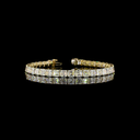 18.89 Cts 14k Yellow Gold Asscher Shape Tennis Bracelet - Video