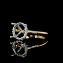 0.11 Cts 18k Yellow Gold - Platinum Round Shape Hidden Halo Ring - Image 2
