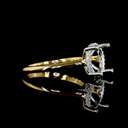 0.11 Cts 18k Yellow Gold - Platinum Round Shape Hidden Halo Ring - Image 3