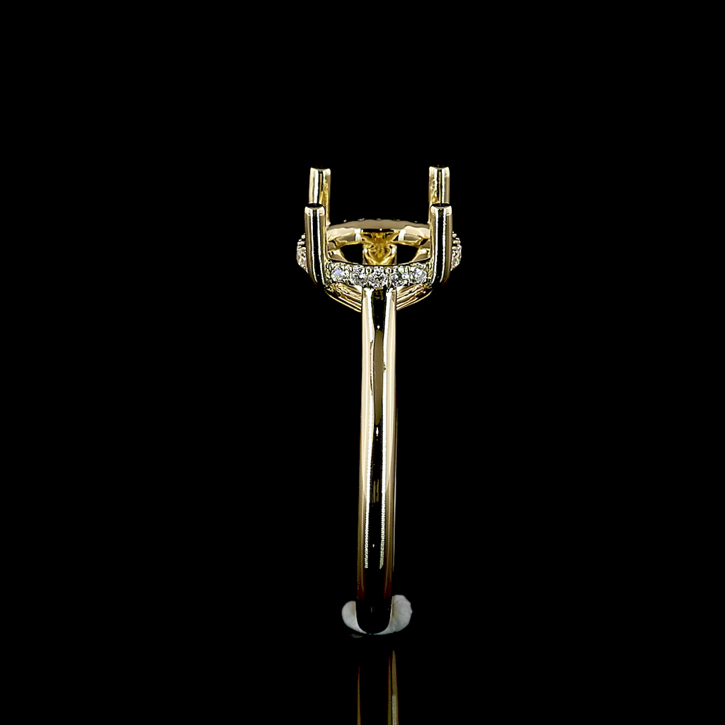 0.1 Cts 14k Yellow Gold Round Shape Hidden Halo Ring - Image 4
