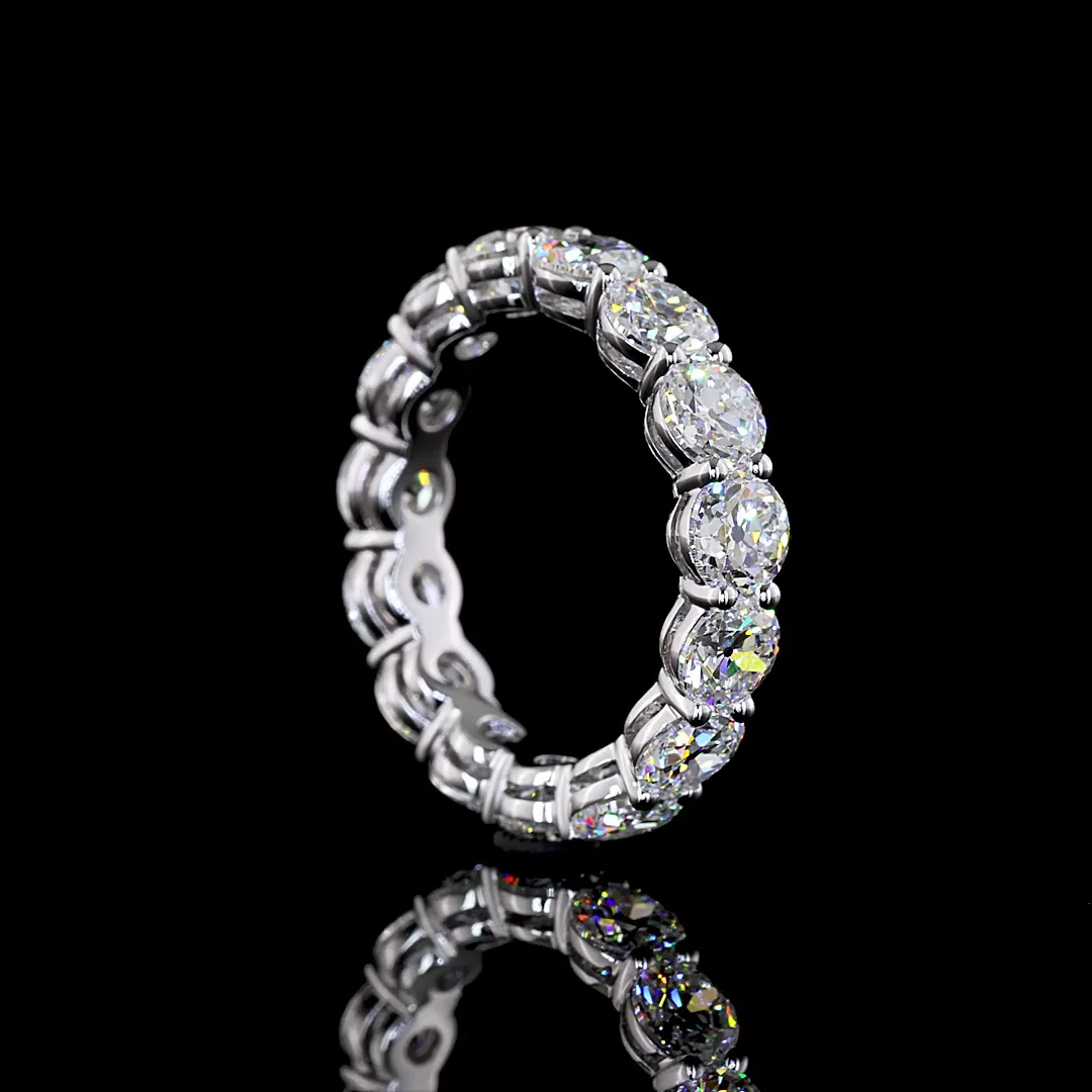 4.67 Cts 14k White Gold Old European Brilliant Shape Eternity Band Eternity Band - Image 2