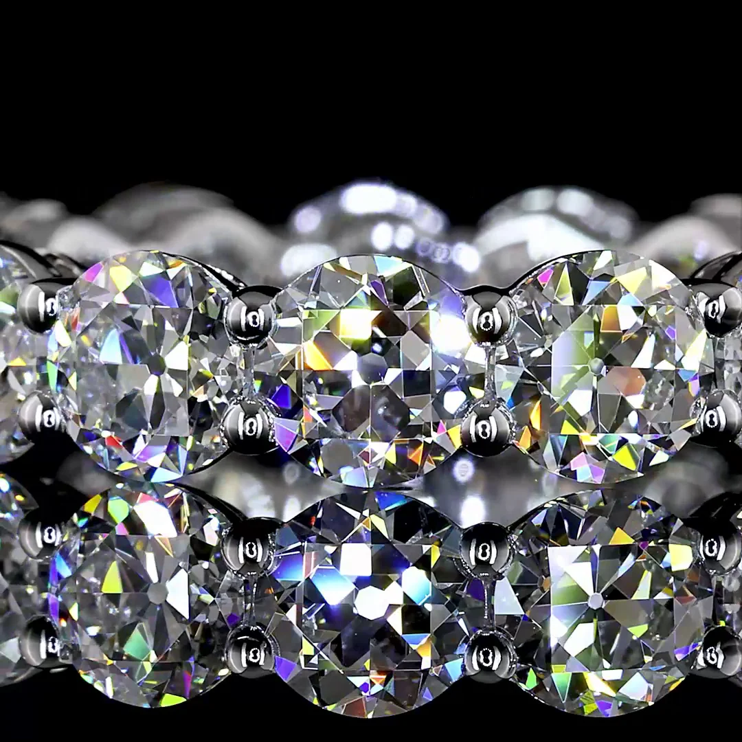 4.67 Cts 14k White Gold Old European Brilliant Shape Eternity Band Eternity Band - Image 3