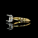 0.08 Cts 18k Yellow Gold - Platinum Shape Hidden Halo Ring - Image 2