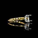 0.08 Cts 18k Yellow Gold - Platinum Shape Hidden Halo Ring - Image 3