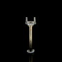 0.08 Cts 18k Yellow Gold - Platinum Shape Hidden Halo Ring - Image 4